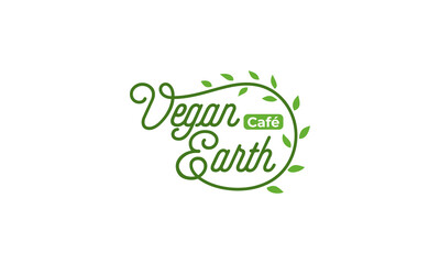 typography logo with the title 'vegan earth'