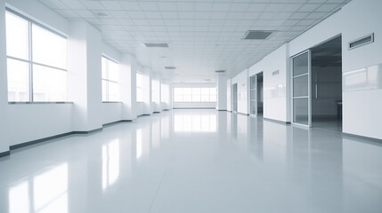hospital white clean  floor hospital, architecture, and health, hospital Medical concept, Generative AI  