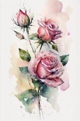 watercolor roses background