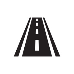Road black icon isolated vector illustration.