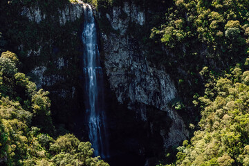 Scenic waterfall in Espraiado Canyon in Santa Catarina, Brazil.