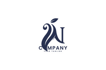 N Leaves Monogram Logo