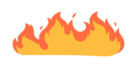 Cartoon fire effect. A yellow bonfire burns to heat.