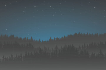 night sky with stars and moon. paper art style. Dreamy background with moon stars and clouds, abstract fantasy background. Half moon, stars and clouds on the dark night sky background.