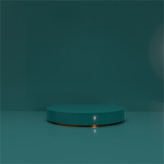 Minimal background. gold and green background for product presentation. 3d rendering illustration.
