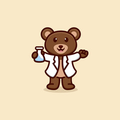 Cute Doctor Bear Logo Design