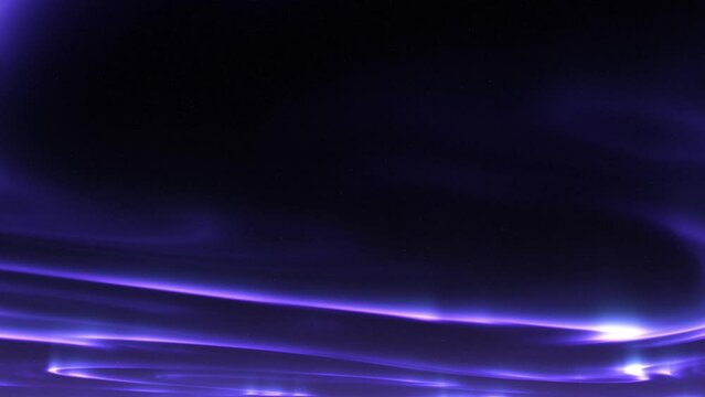 Purple Aurora Borealis Moving In Winter Sky