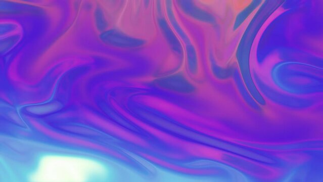 Iridescent Gradient Waves Motion Graphics Loop. Fluid Waves Of Shifting Rainbow Colors. abstract
