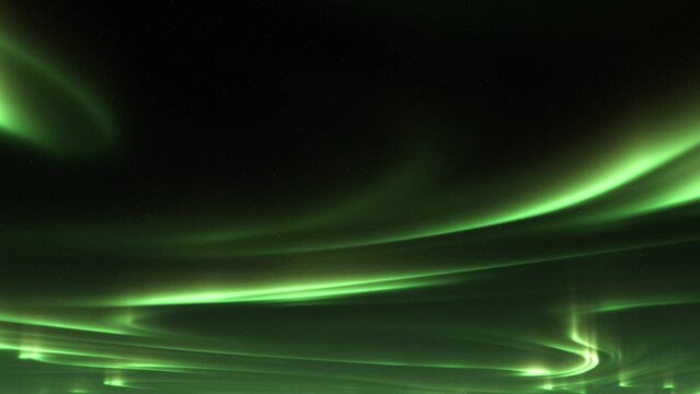 Northern Lights Motion Against Sky With Stars - low angle