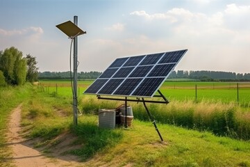 Solar cell farm installation in the Farm, Generative AI