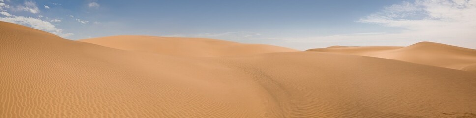 Fototapeta na wymiar Panoramic view of the pristine sand dunes of Swakopmund Namibia