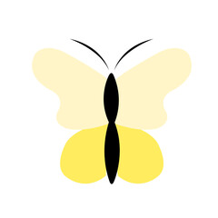 Yellow butterfly vector illustration for decoration on wildlife and insects world.