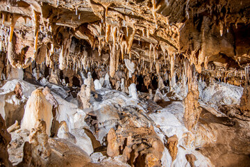 White stalactites