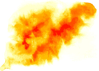 Bright Orange Color Artwork Watercolor Vector Pattern.
