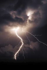 Fototapeta na wymiar Lightning with dramatic clouds (composite image). Night thunder-storm