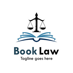 Book law design logo template illustration