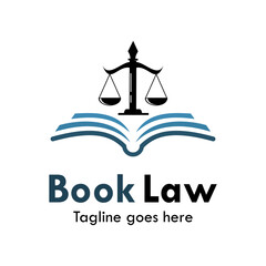Book law design logo template illustration