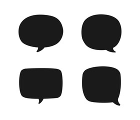 Collection of speech bubble silhouette. Comic speech bubble icons. Simple Flat Vector illustration