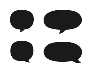 Collection of speech bubble silhouette. Comic speech bubble icons. Simple Flat Vector illustration