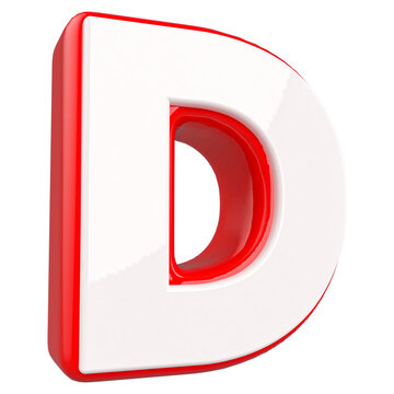 3d letter D red font render