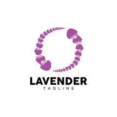 Lavender Logo, Hand Drawn Wedding Plant Design, Agriculture Vector, Symbol Illustration Template Icon