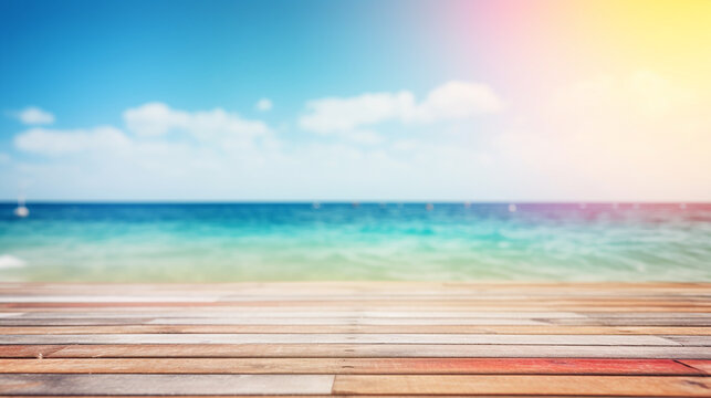 Beach holiday with blur background. Blurred Summer Background Free Space 