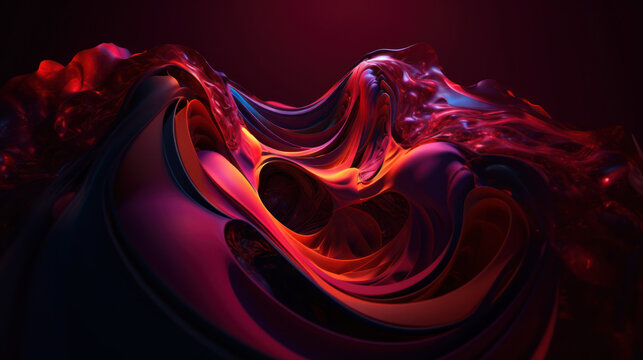 abstract 3d texture, in the style of colorful curves, redshift