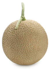 Crown Musk Melon on white background, Shizuoka Crown Melon Yama Grade  Isolate on white backgroung with clippingpath. 