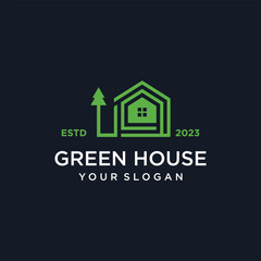 Green house logo design modern concept