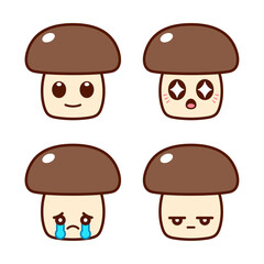 Set of Cute Mushroom Stickers