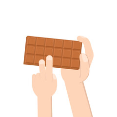 hand holding chocolate bar sweet dessert snack bakery brown
