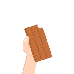 hand holding chocolate bar sweet dessert snack bakery brown
