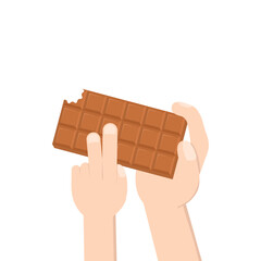 hand holding chocolate bar sweet dessert snack bakery brown
