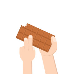 hand holding chocolate bar sweet dessert snack bakery brown
