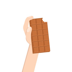hand holding chocolate bar sweet dessert snack bakery brown

