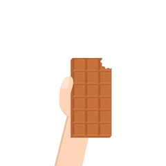 hand holding chocolate bar sweet dessert snack bakery brown

