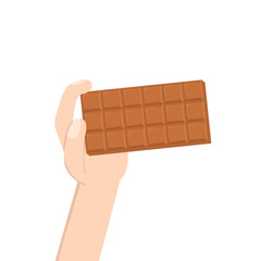 hand holding chocolate bar sweet dessert snack bakery brown
