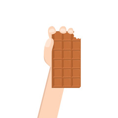 hand holding chocolate bar sweet dessert snack bakery brown
