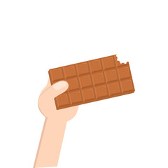 hand holding chocolate bar sweet dessert snack bakery brown
