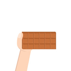 hand holding chocolate bar sweet dessert snack bakery brown
