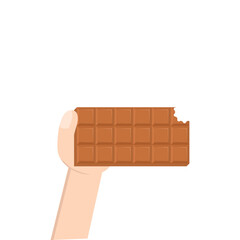 hand holding chocolate bar sweet dessert snack bakery brown
