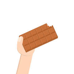 hand holding chocolate bar sweet dessert snack bakery brown
