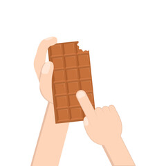 hand holding chocolate bar sweet dessert snack bakery brown
