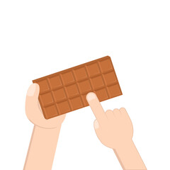 hand holding chocolate bar sweet dessert snack bakery brown
