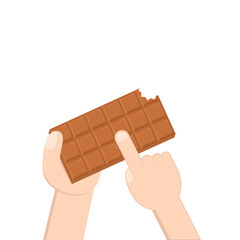 hand holding chocolate bar sweet dessert snack bakery brown
