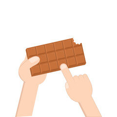 hand holding chocolate bar sweet dessert snack bakery brown
