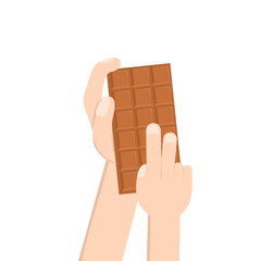 hand holding chocolate bar sweet dessert snack bakery brown
