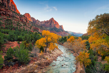 Autumn view at the Watchman in Zion National Park