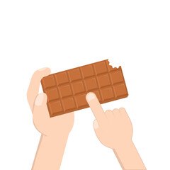 hand holding chocolate bar sweet dessert snack bakery brown
