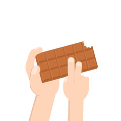 hand holding chocolate bar sweet dessert snack bakery brown
